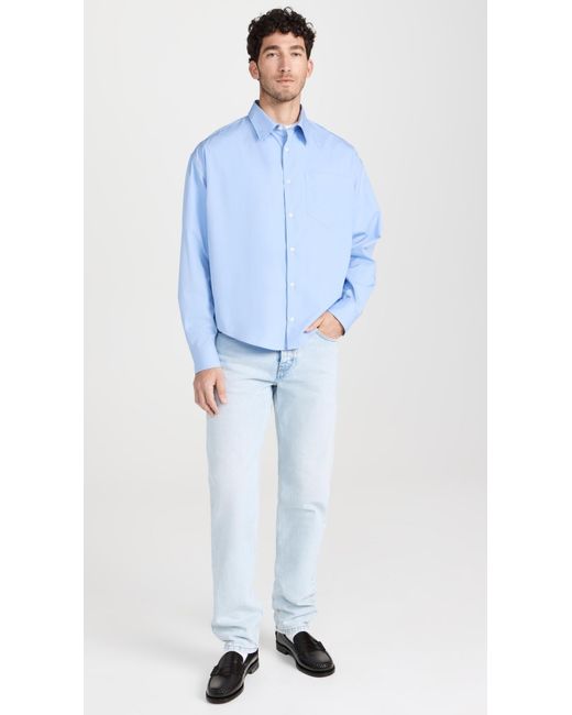 AMI Blue Ai Boxy Fit Hirt Cahere Bue for men
