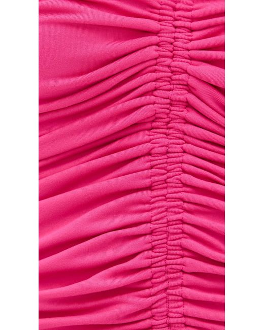Susana Monaco Pink Gathered String Top