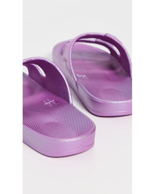 FREEDOM MOSES Purple Metallic Slides