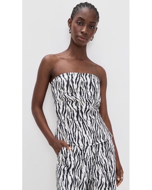 ROTATE BIRGER CHRISTENSEN Black Printed Denim Top