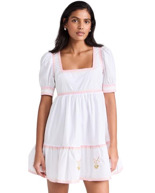 English Factory White Embroidered Short Sleeve Dress