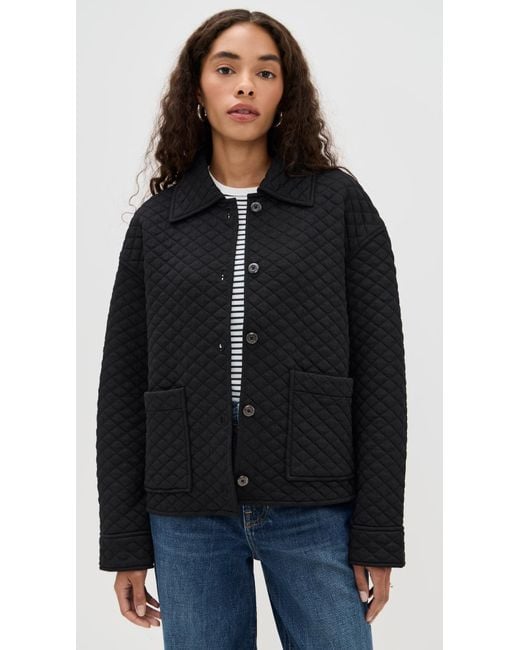 Vince Black Quilted Collared Jacket