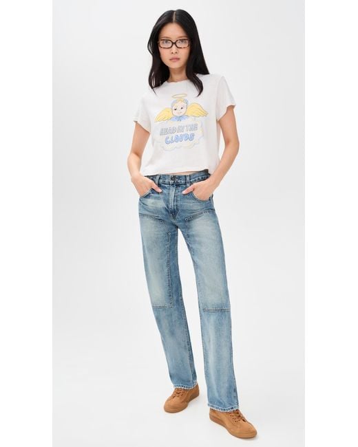 Re/done Blue 50S Boxy Clouds Tee