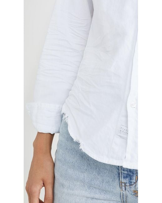 Frank & Eileen White Barry Denim Button Down Shirt