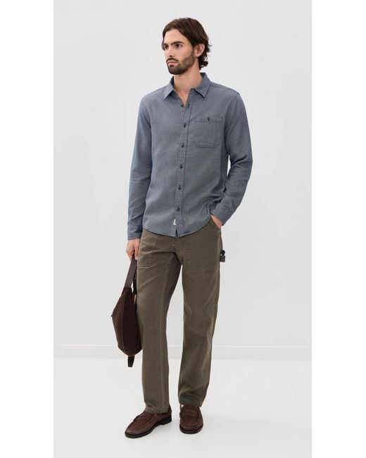 Fair Harbor Blue Seaside Lightweight Flannel for men