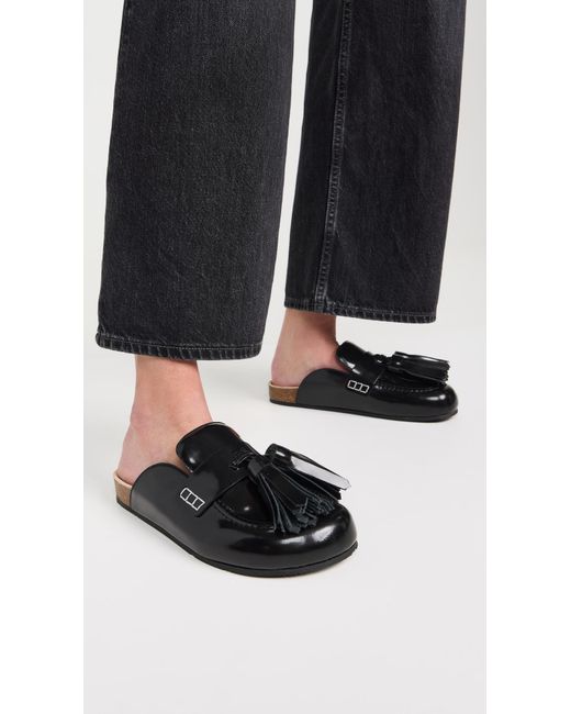 Black tassel mules outlet