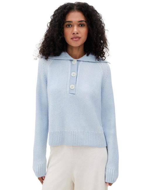 Varley Blue Filey Plated Sweater