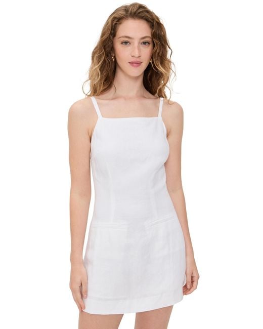 Reformation White Phillipa Linen Dress