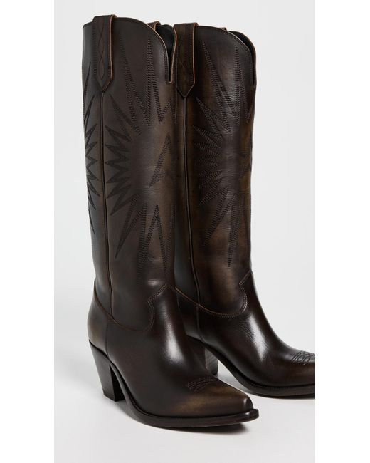 Golden Goose Deluxe Brand Black Wish Star Distressed Bull Leather Boots