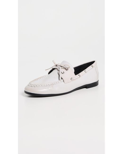Black Suede Studio White Davy Flats