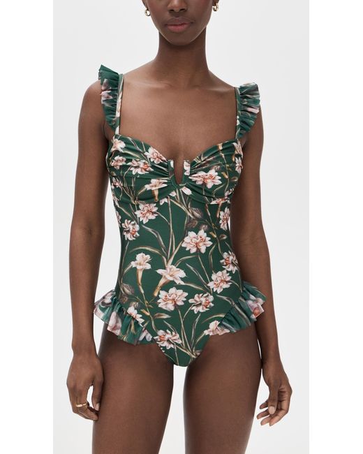 PATBO Black Botanic Retro Flutter One Piece