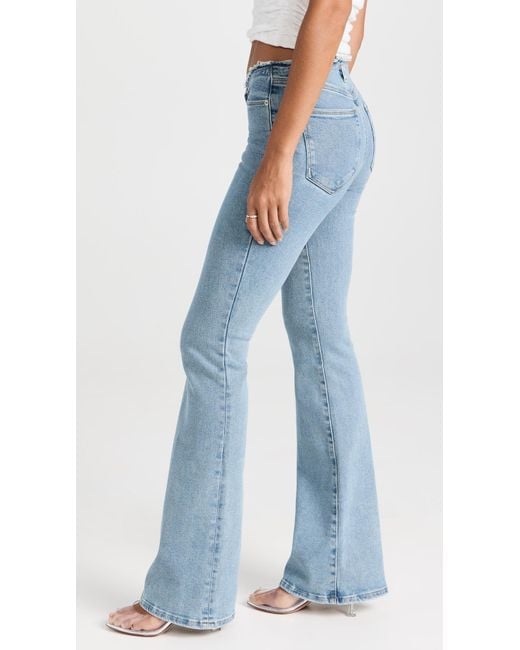 GOOD AMERICAN Blue Good Legs Flare Jeans With No Waistband