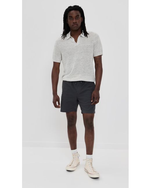 Faherty Brand Black Essential Drawstring Shorts 6.25 for men
