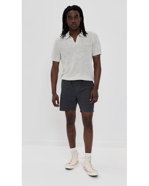 Faherty Brand Black Essential Drawstring Shorts 6.25 for men