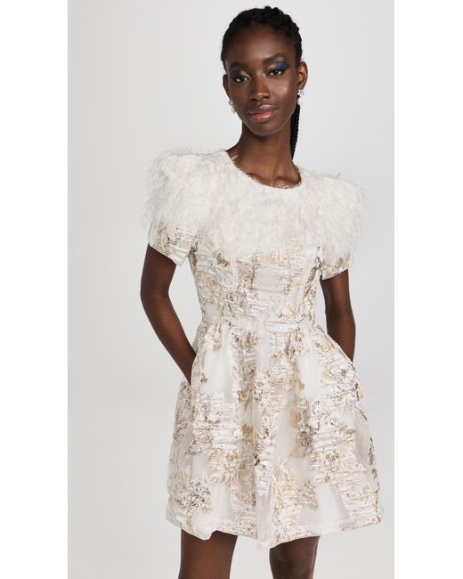 Black halo top gold dress