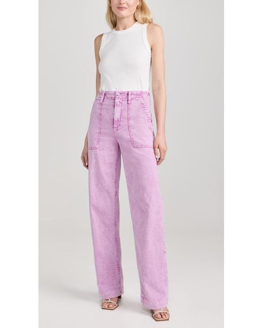 Mother Pink High Waisted Patch Pocket Spinner Heel Jeans