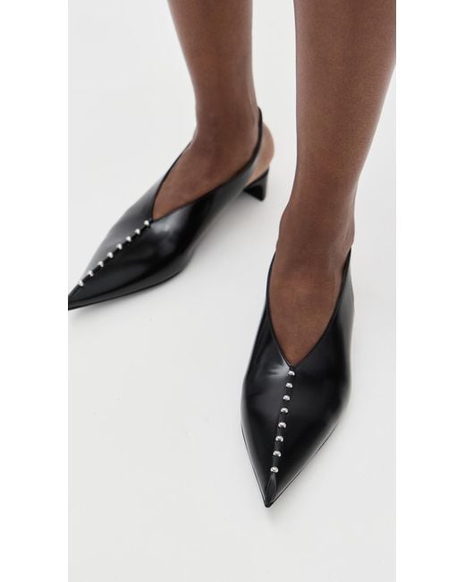 Jil Sander Black Sling Back Pumps
