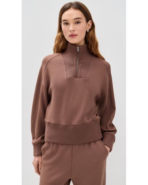 Le Bos Brown Thea Quarter-Zip Pullover
