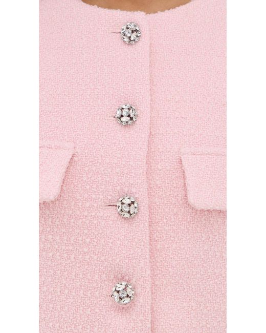 Endless Rose Pink Tweed Buttoned Jacket