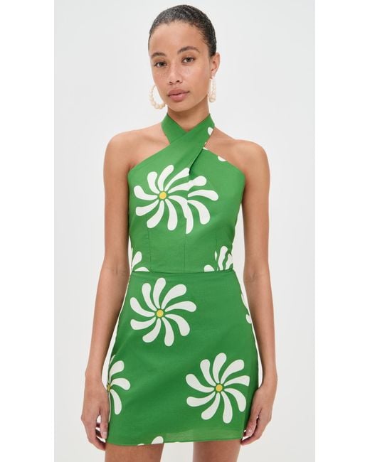 cala de la cruz green dress Cala De La Cruz Daphne Dress in Green