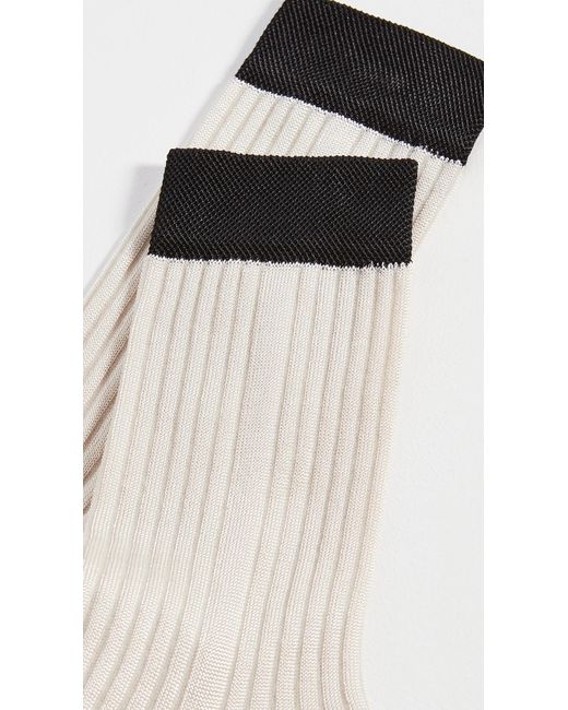 Stems White Blocked Rib Socks