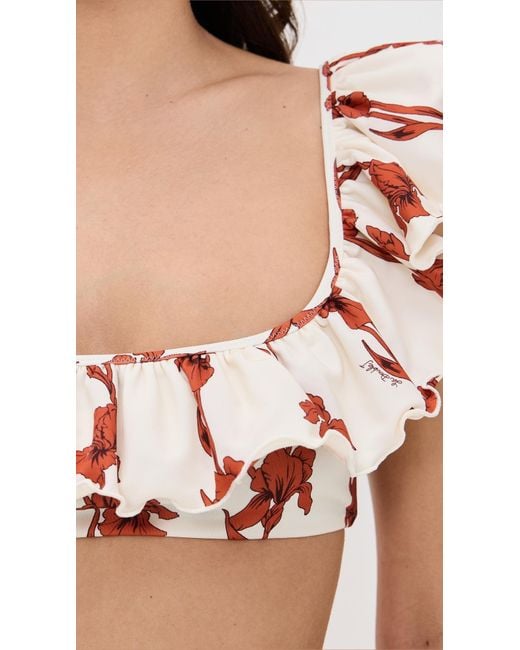 LaDoubleJ Multicolor Ruffle Bikini Top