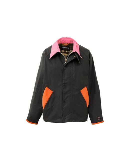 Flower Mountain Barbour X Tranport Wax Jacket Olive/fuchia in