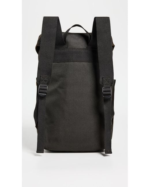 Barbour Black Essential Wax Backpack for men