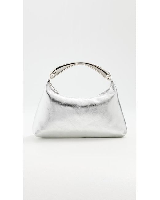 Mansur Gavriel White Metal Handle Rhea Bag