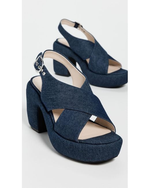 INTENTIONALLY ______ Blue Mindy Heeled Sandals
