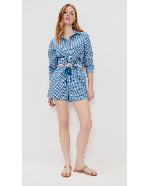 Playa Lucila Blue Button Down Top