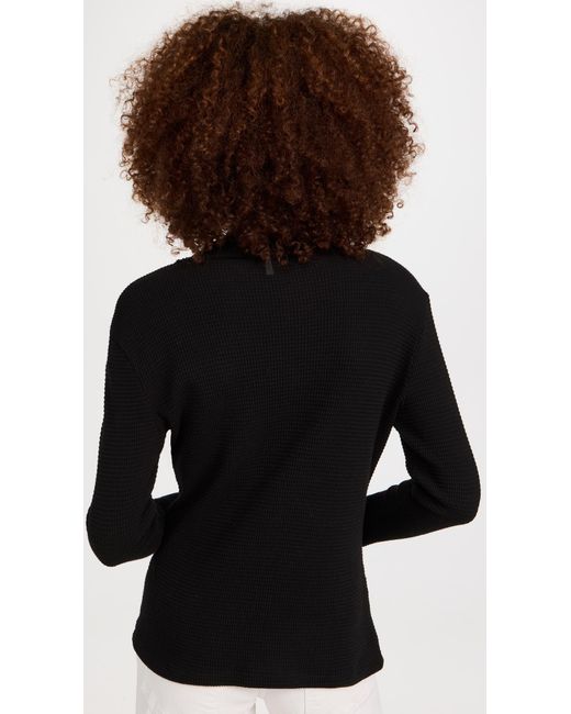 ASKK NY Black Snap Henley Top