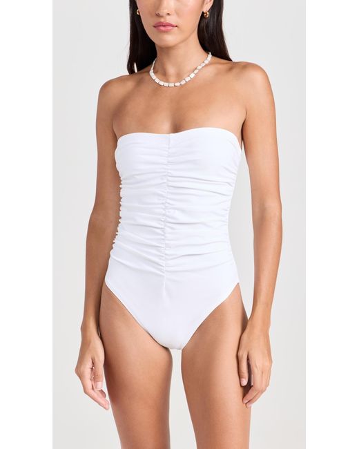 Karla Colletto White Basics Bandeau One Piece
