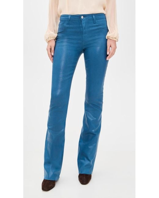 L'Agence Blue Ruth Raw Hem Straight Jeans
