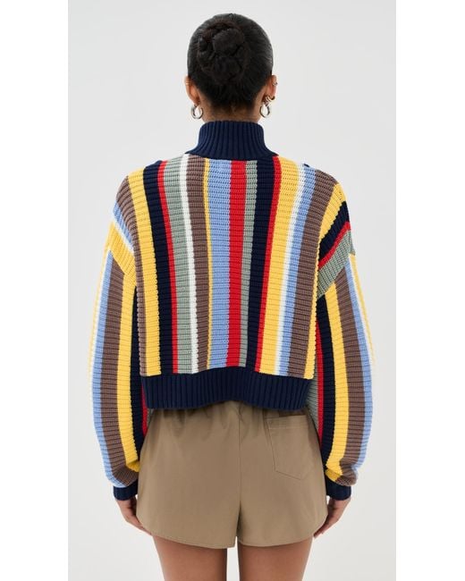 Staud Orange Cropped Hampton Sweater