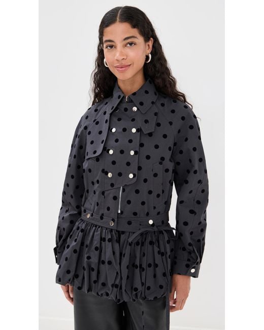 ROKH Black Puff Skirt Buttoned Double Jacket