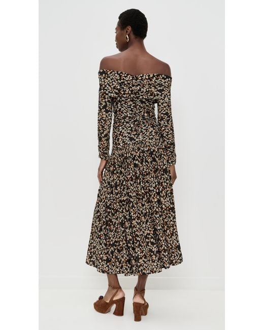 Farm Rio Multicolor Tiny Flowers Long Sleeve Maxi Dress