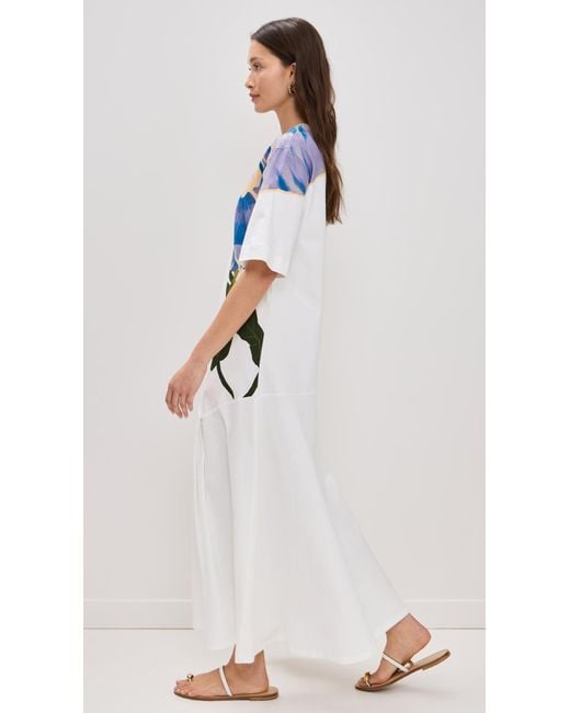 chinese dress ladies Off-White Flowers Arch Pleats Maxi Dress