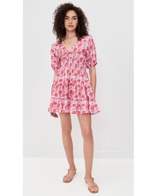 Saylor Red Greyson Batik Mini Dress