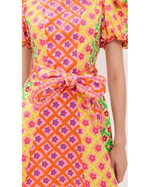 Celiab Women's Orange Nauru Dress mini dresses