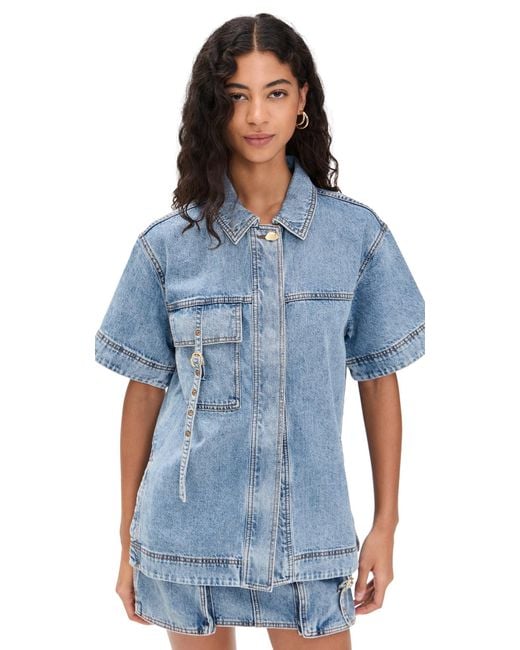 Aje. Blue Juno Denim Shirt