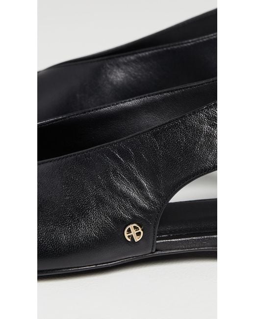 Anine Bing Black Hilda Slingback Flats