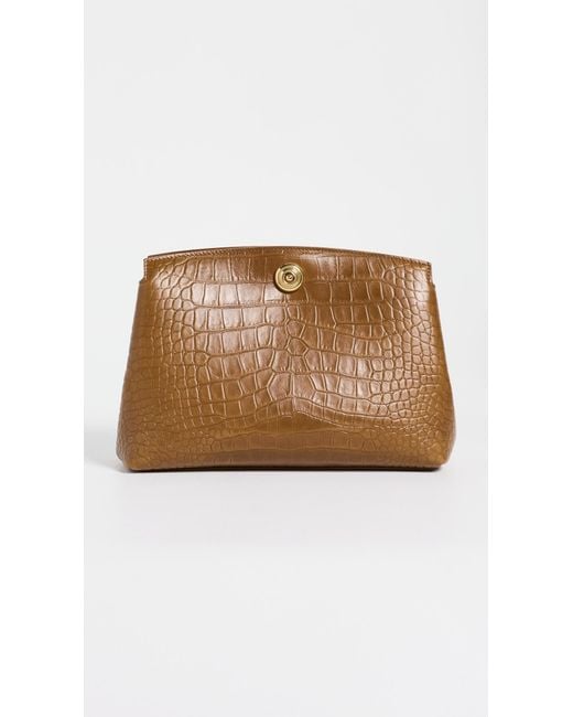 Liffner Brown Pushlock Leather Pouch