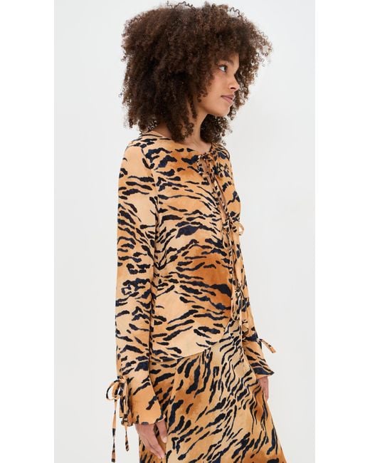 Never Fully Dressed Brown Tiger Cali Top