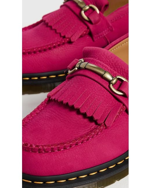 Dr. Martens Pink Adrian Snaffle Milled Nubuck Flats