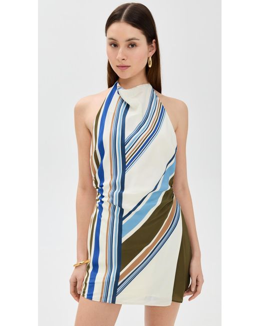 SIR. Thistle Halter Mini Dress in Blue | Lyst