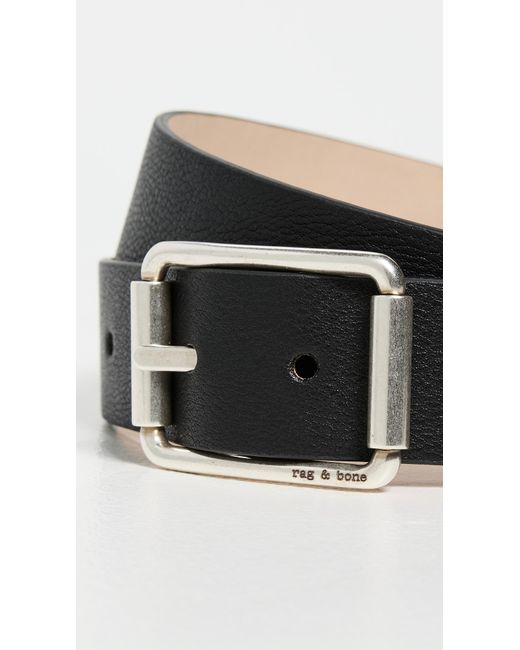 Rag & Bone Black Evan Leather Belt for men