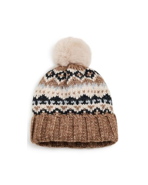 Hat Attack Black Fair Isle Pom Beanie