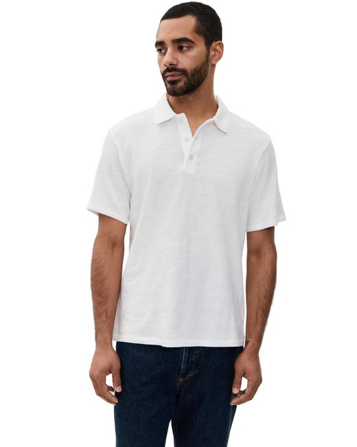 Rag & Bone White Classic Flame Polo for men