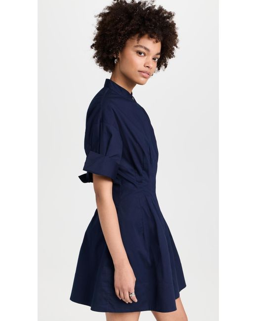 Staud Blue Mini Lorenza Dress